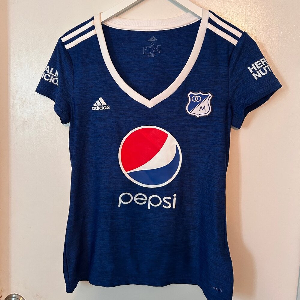 Adidas Climalite Women’s Millonarios FC Soccer Jersey Pepsi Blue - Sz Small